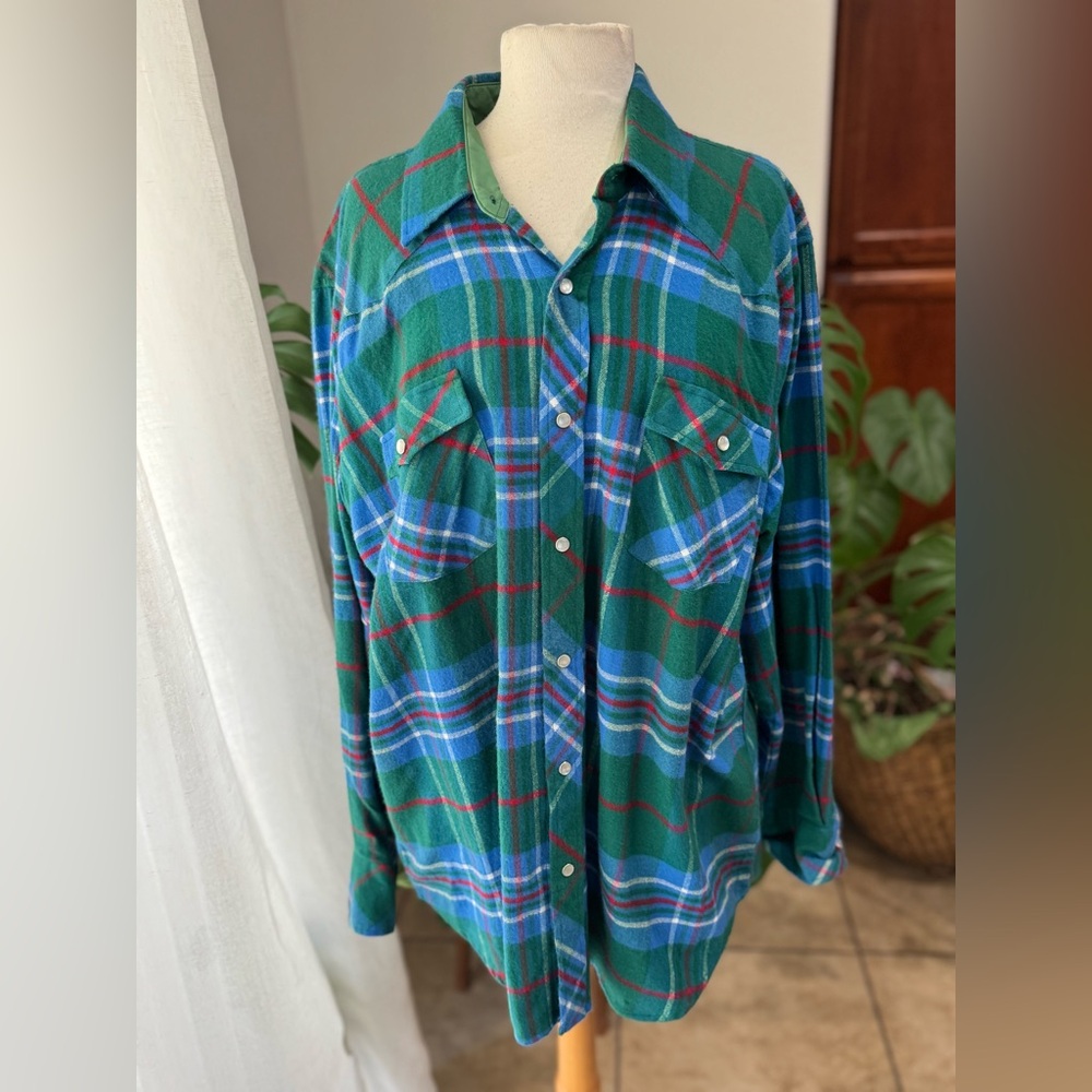 Vintage Greatland Sportswear Pearl-Snap Western Flannel Shirt XL‎